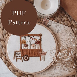 Embroidery Pattern Hand Embroidery Pattern Flower Embroidery Botanical Embroidery Plant DIY Embroidery Hoop Beginner Embroidery image 1