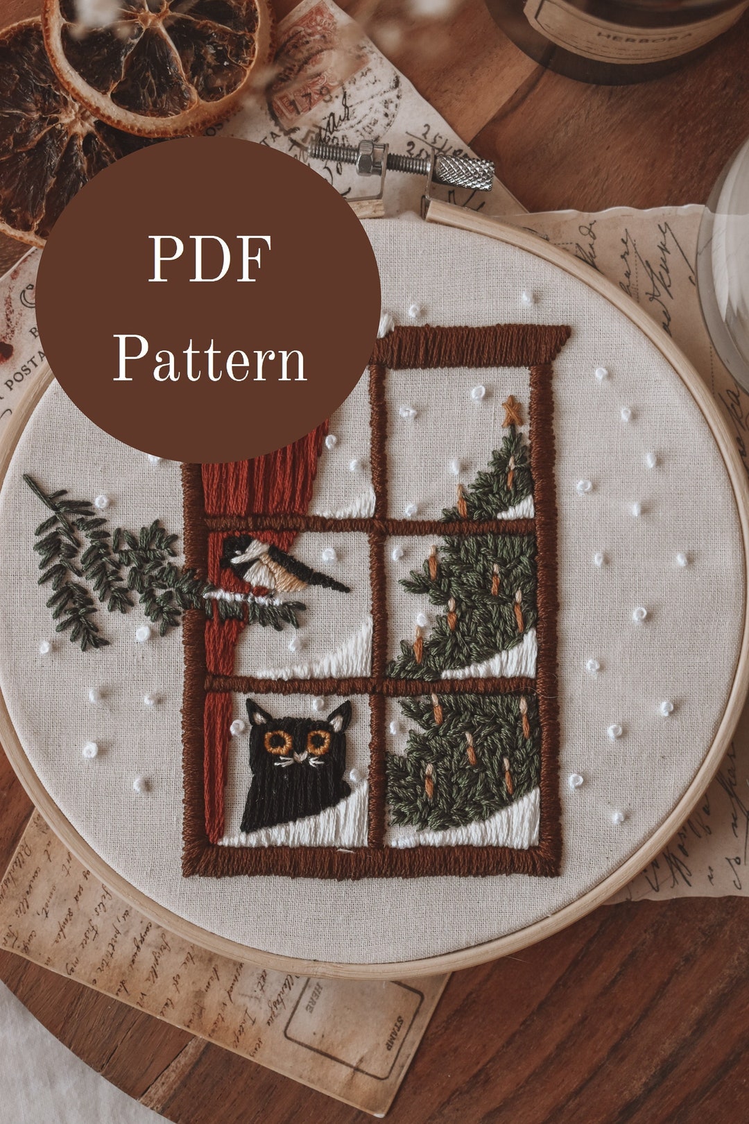 Embroidery Pattern Hand Embroidery Pattern Christmas - Etsy France