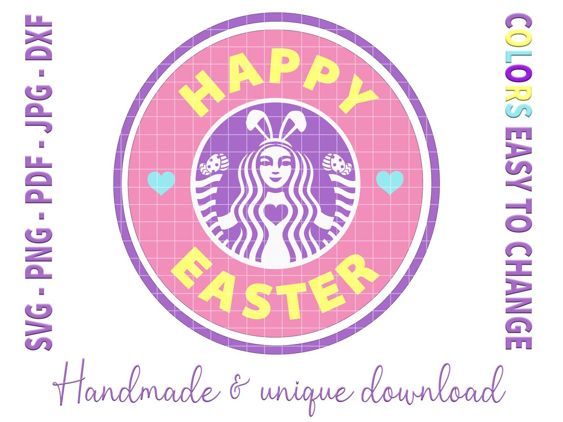 Easter Starbucks SVG for cricut png pdf jpg dxf Etsy Schweiz