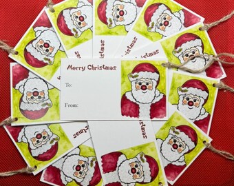 JOLLY SAINT NICK  | Watercolor Christmas Gift Tags by Holly Maxwell