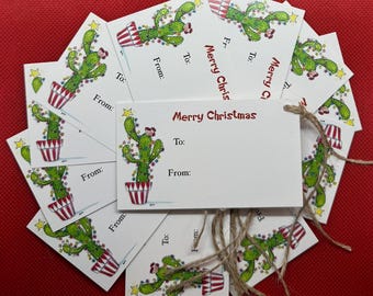FELIZ CACTUS | Watercolor Christmas Gift Tags by Holly Maxwell