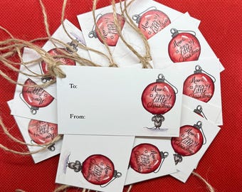 MERRY MOUSE | Watercolor Christmas Gift Tags by Holly Maxwell