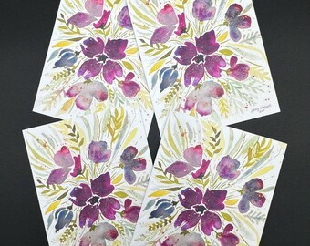 PANSY PETALS | Watercolor Floral Note Cards by Holly Maxwell