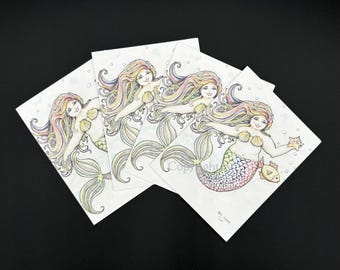RAINBOW MERMAID | Note Cards by Holly Maxwell