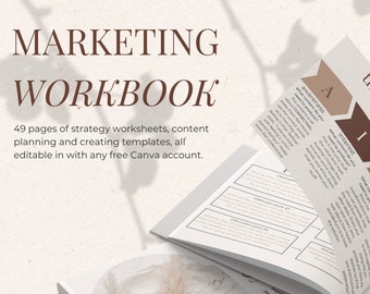 Marketingwerkboek voor bedrijfseigenaren | Sjablonen voor sociale media voor het plannen en creëren van inhoud | Businesscoaches | Bedrijven | Kanva