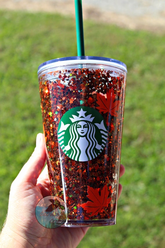 Starbucks Venti Snow Globe Shaker Cup Customizable Fall Themed