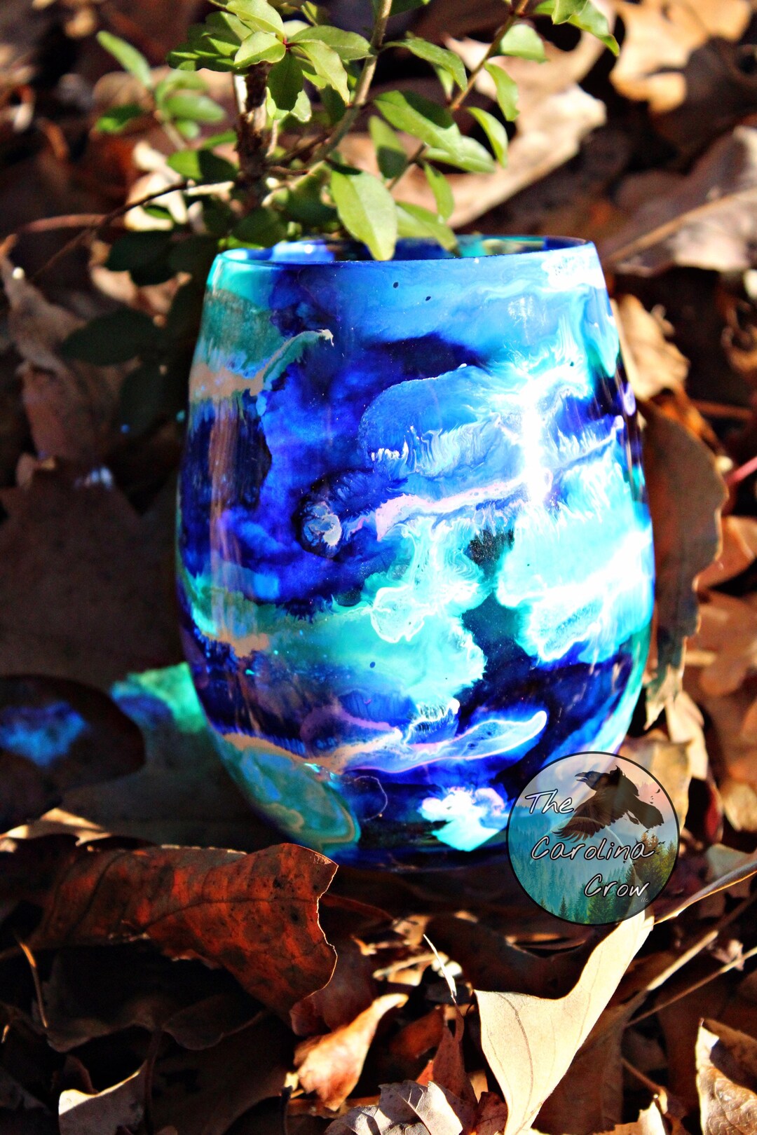 Blue Stained Glass Wine Glass Wine Set Wedding Glasses Custom Wine