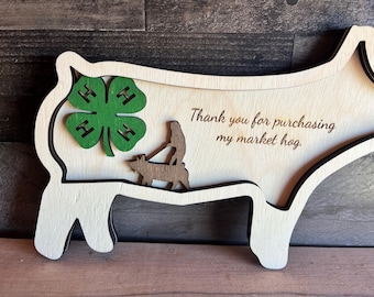 Show Market Pig Thank You Gift, Sponsor, Buyer, Award, 4H Custom Personalized