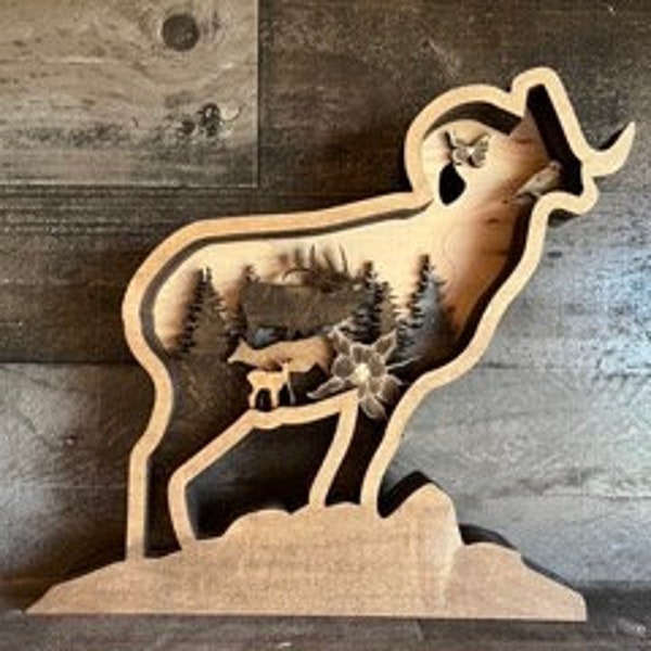 Colorado Big Horn Sheep Layer Animal Decor Gift Unique Handmade Gift