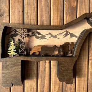 Show Steer Decor Wall Hanging 16&quot;x16&quot; Unique Handmade county fair state fair ranch farm Angus Cattle Cows