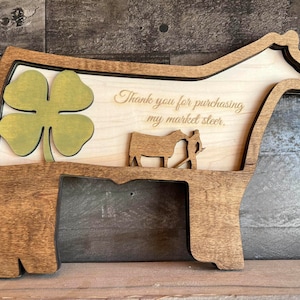 Show Steer Show or Heifer Thank You Gift, Auction, Senior Gift, Sponsor, Buyer, 4H, County Fair, State Fair, Cow, Cattle, Club, Leader
