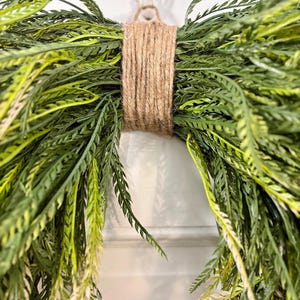 Top center wrapped with natural jute rope cording