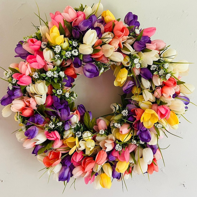 Tulip print signature wreath sash main image 0
