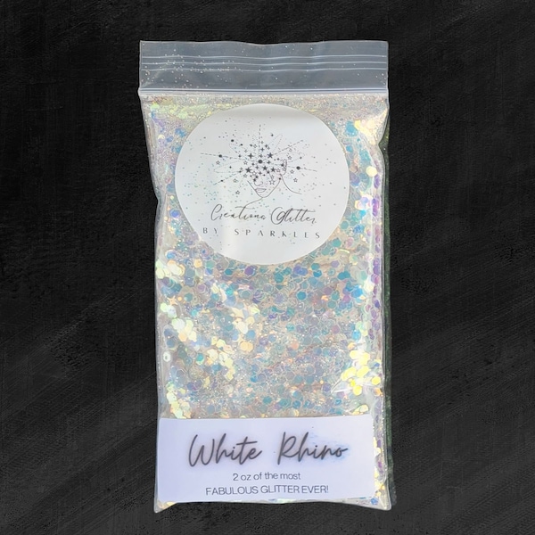 White Rhino - Opalescent chunky glitter by Creations Glitter