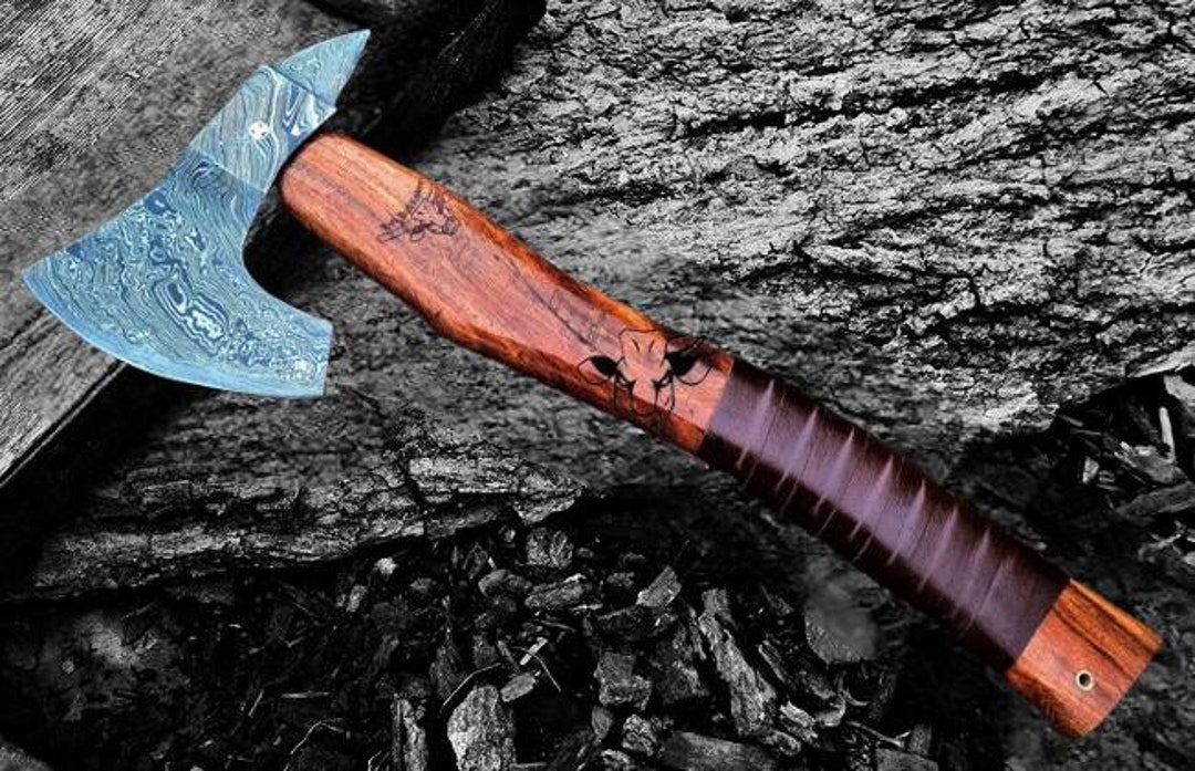 Multi Purpose Axe Damascus Axe Gift for Father Game Lover Etsy