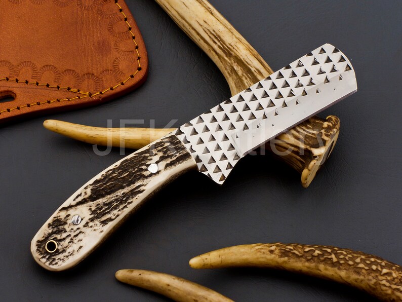 Excellent Cowboy Farrier Rasp Stag/antler Handled Bull Cutter Pan Cake