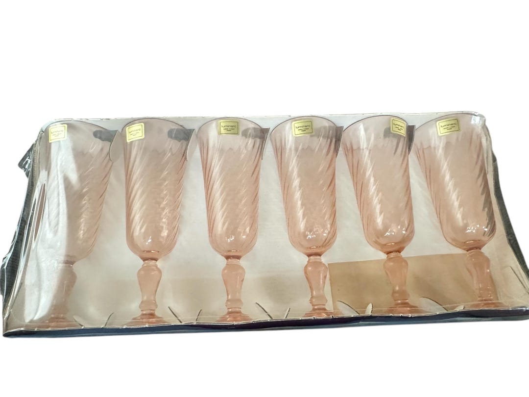 Lot De 13 Flûtes à Champagne Luminarc Rosaline – Rose – Occasion