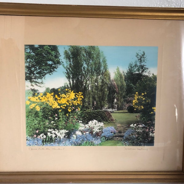 Framed Wallace Nutting Garden Print 18x22