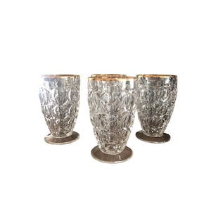Jeanette thumbprint gold trim juice glasses set of 4