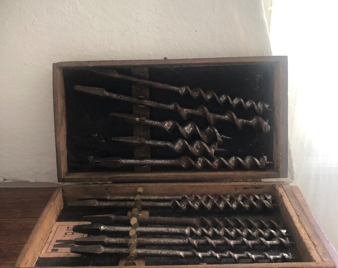Antique Drill Bits in Box Etsy