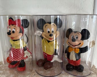 Vintage Disney Mickey & Minnie Figures - Minnie R Dakin Bank - Mickey Mouse Decor