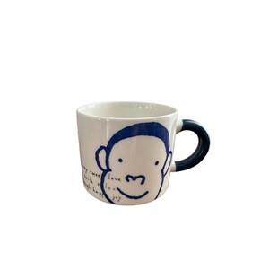 Monkey Mug AIWA Company Blue and White Sock Monkey Mug Made in Japan - Etsy