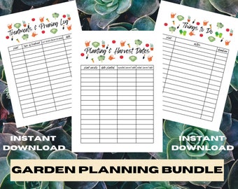 Garden Planning Bundle | Minimal Garden Planner | Gardening Log