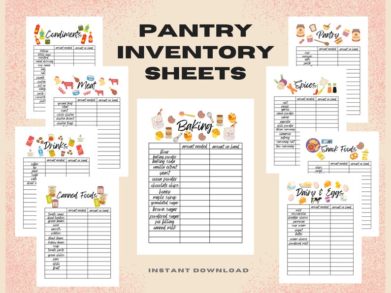 Printable Food Storage Inventory Lists Pantry, Fridge, & Freezer