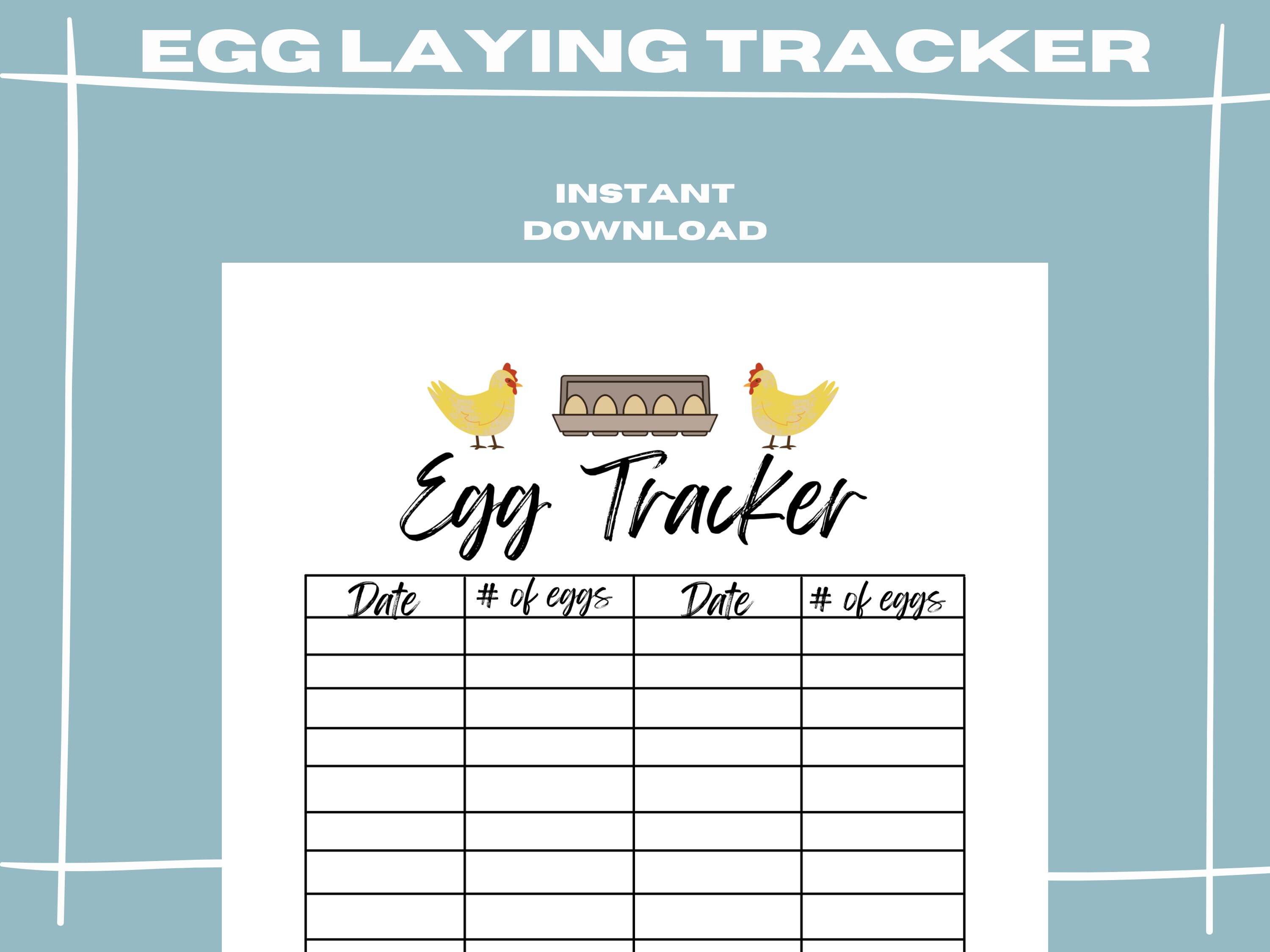 Egg Laying Tracker Printable Etsy Australia