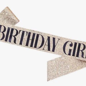 Gold Birthday Girl Sash