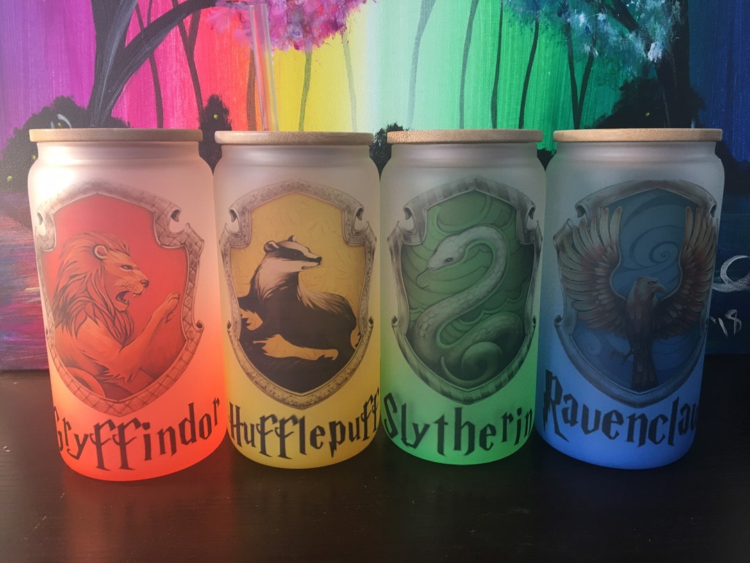 Hogwarts Houses 16oz Glass Cups Etsy