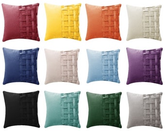 Set Of 4 Throw Velvet Bold Cross Cushion Covers