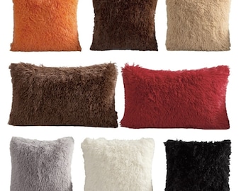 Set Of 4 Faux Fur II Throw Cushion Covers