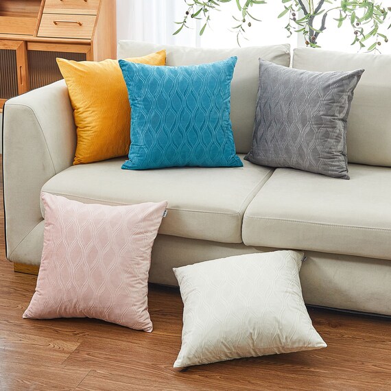 Velvet ocean waves Throw Pillow + Insert 18 x 18 inches