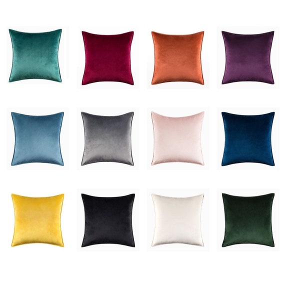Set Of 2 Throw Velvet Cushion Covers