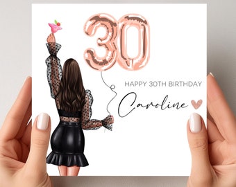 30th Thirty Personalised Birthday Card, Daughter, Sister, Granddaughter, Niece, Best Friend
