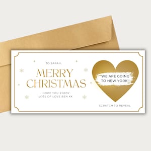 Biglietto da grattare Buon Natale, personalizzato, gratta per rivelare