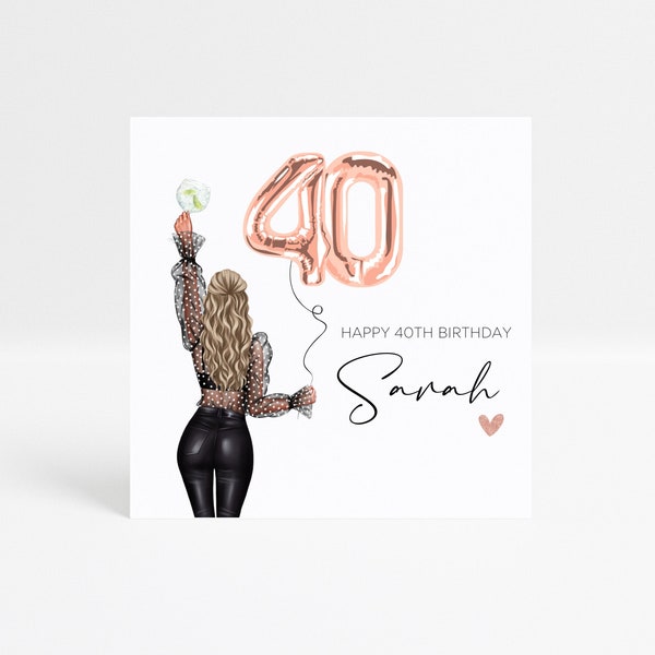 40th Forty Personalised Birthday Card, Daughter, Sister, Granddaughter, Niece, Best Friend