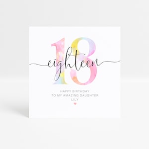 Biglietto d'auguri personalizzato per il 18° diciottesimo compleanno, figlia, sorella, nipote, migliore amica, ricordo, regalo