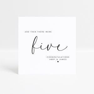 Personalisierte New Baby Card, und dann gab es fünf, Babymitteilung
