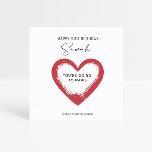 Carte à gratter personnalisée, surprise, révélation - ROUGE MAT