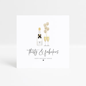 Carte d'anniversaire personnalisée 30 ans, fille, sœur, petite-fille, nièce, meilleure amie, 30 ans et fabuleuse