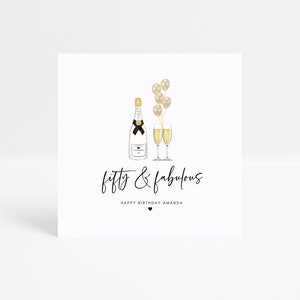 50th Fifty Personalised Birthday Card, Daughter, Sister, Granddaughter, Niece, Best Friend, 50 & fabulous