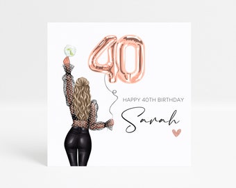 40th Forty Personalised Birthday Card, Daughter, Sister, Granddaughter, Niece, Best Friend