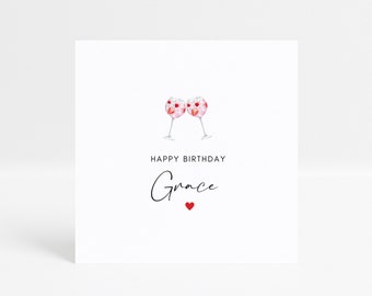 Personalised Gin Birthday Card, Daughter Birthday Card, Sister Birthday Card