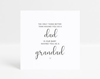 Dad promoted to Grandad card, pregnancy reveal, baby announcement
