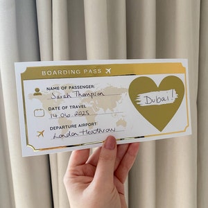 Carte à gratter carte d'embarquement DIY feuille d'or