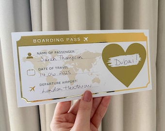 Gold Foil DIY Boarding Pass Scratch Card