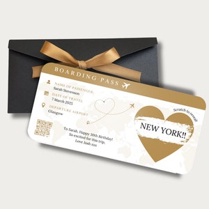 Carte à gratter personnalisée pour carte d'embarquement