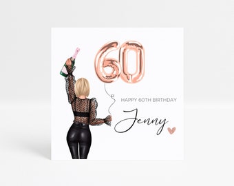 60th Sixty Personalised Birthday Card, Daughter, Sister, Granddaughter, Niece, Best Friend